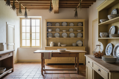 French Country — Yellow Shelving