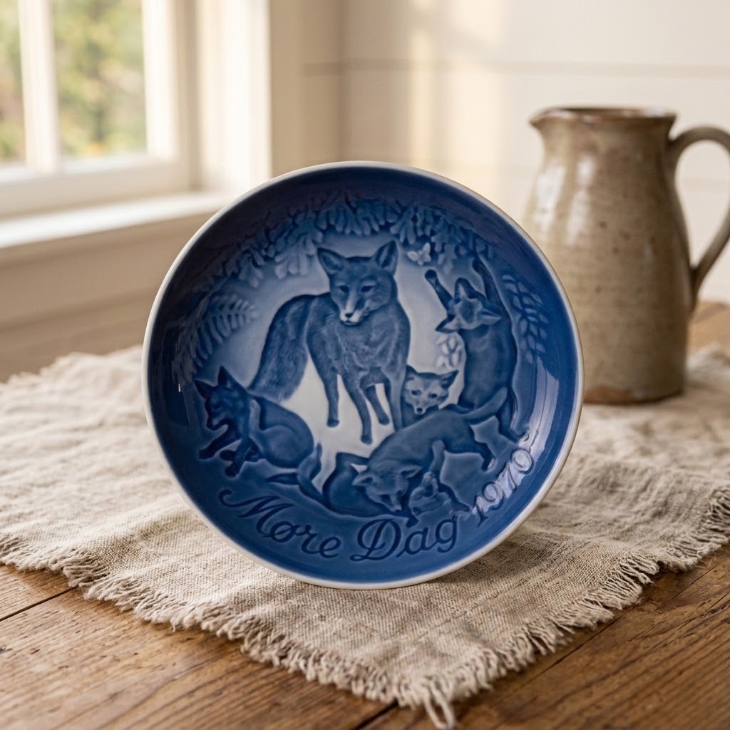 Bing & Grøndahl 1979 Mother's Day Plate, Fox with Cubs